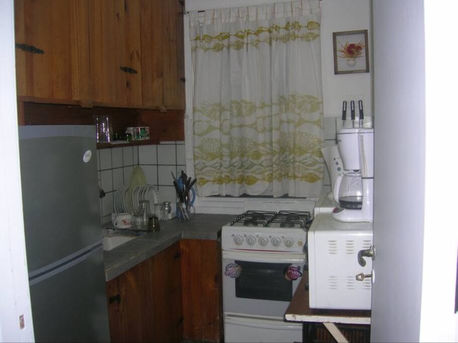 Cocina, ventana con vista al mar