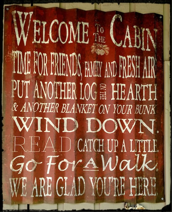 Welcome sign at front door