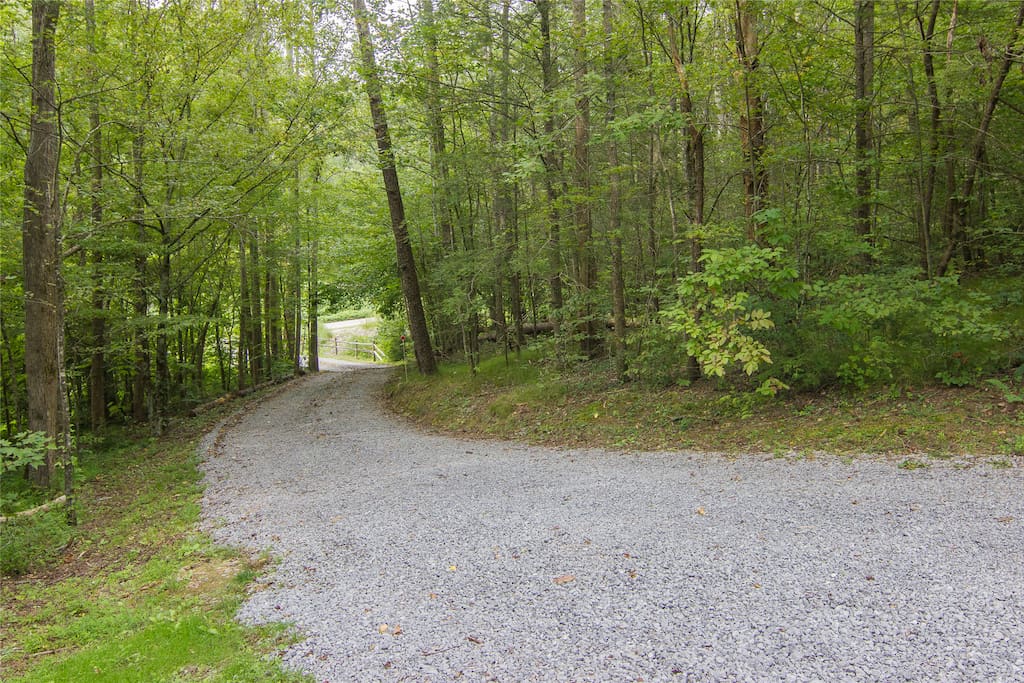 Driveway coming up to cabin