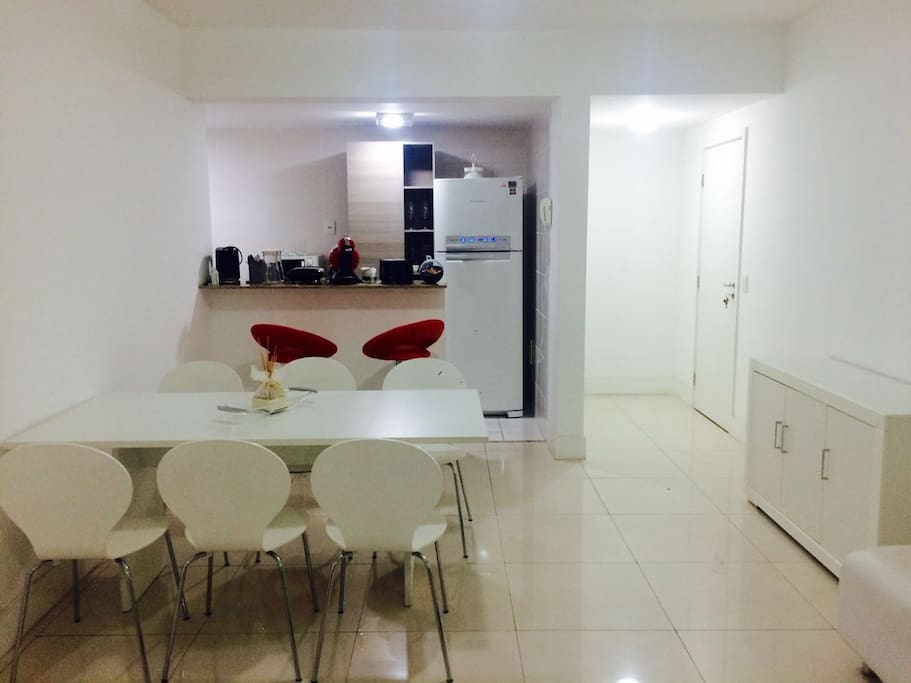 Dining room table and kitchen