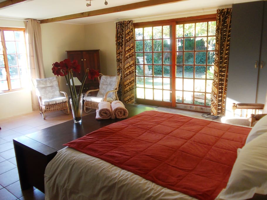 Showing view from bed