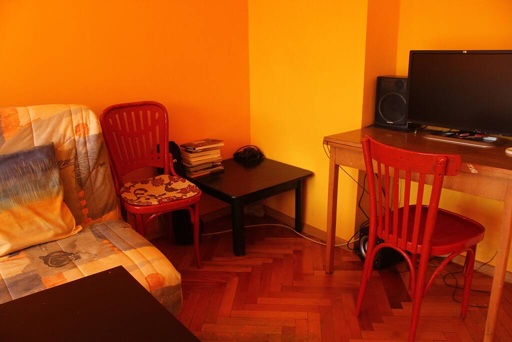This is the living room. It has blinders.