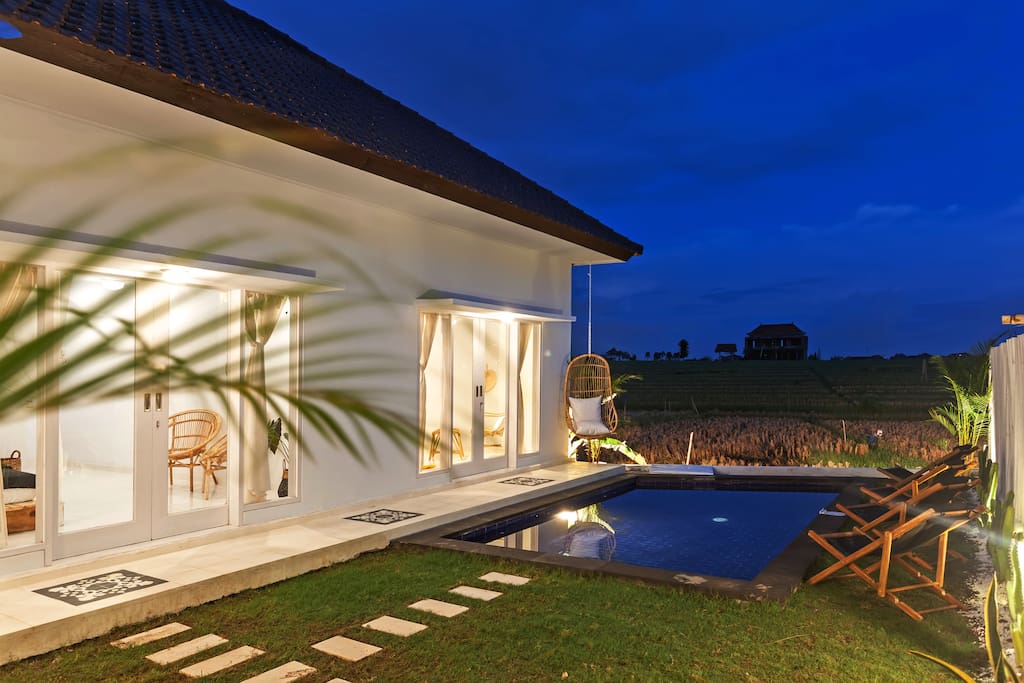 Villa Casa Praia balmy nights over the rice fields