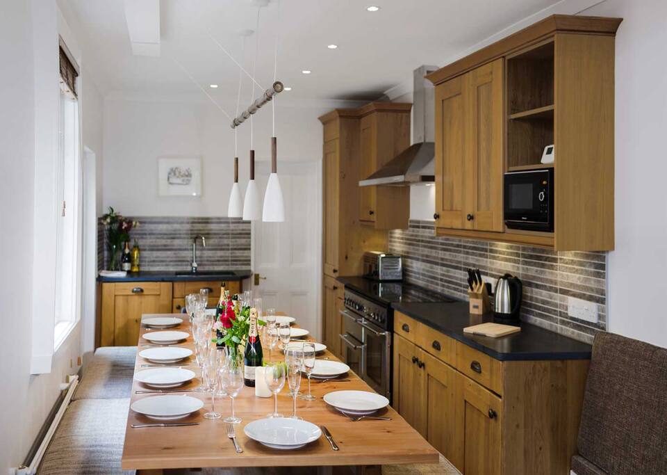 Extended dining table for large dinner party