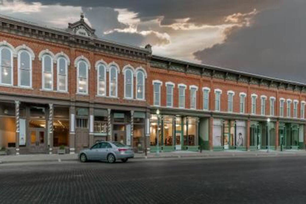 Exterior of the Red Cloud Opera House and "Moon Block," home to the National Willa Cather Center. The loft apartment is located on upper level of this mixed-use historic property.