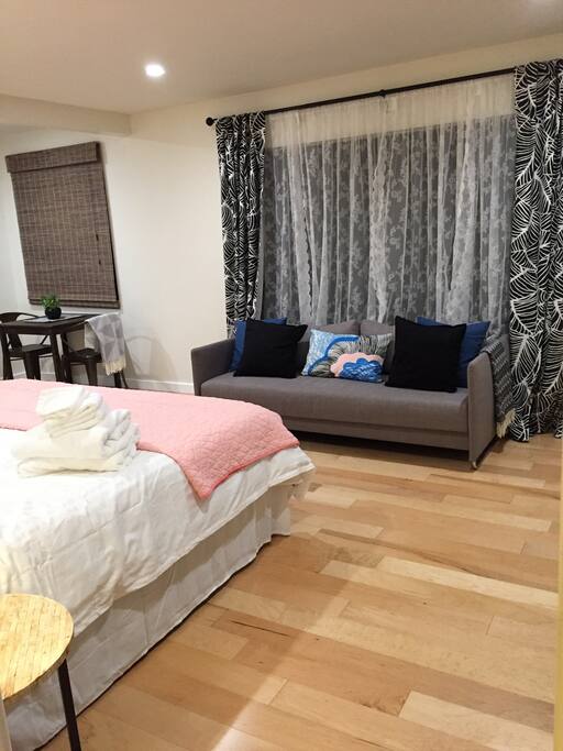 Comfy modern space.