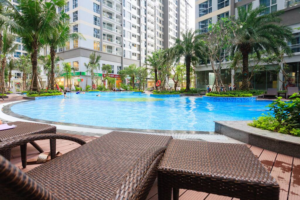 Relaxed with alfresco pool