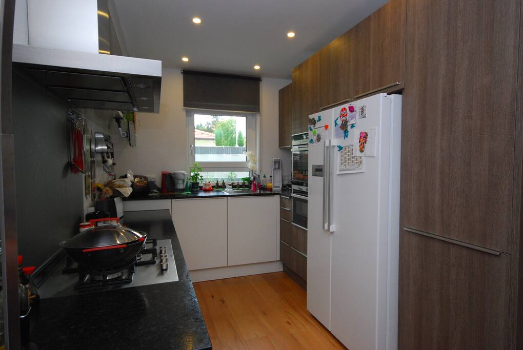 our modern kitchen with Big fridge and microwave, steaming oven, rice pot, expresso Coffee machine and everything u need to cook