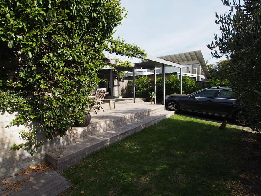 Completely private/ secure garden with off street parking