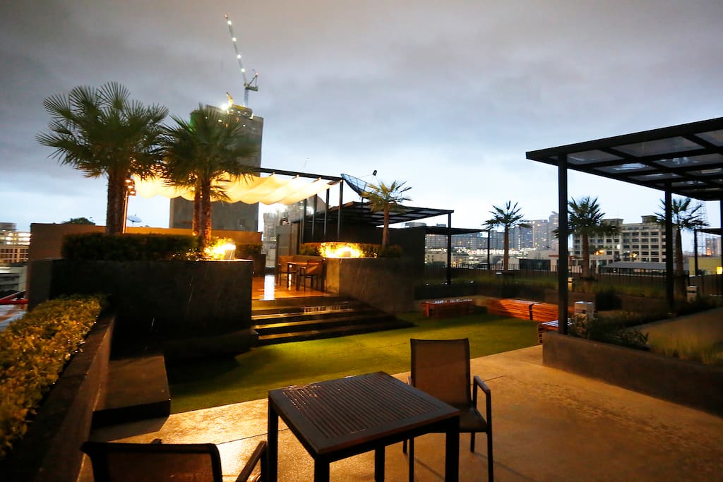 Sitting area at roof top garden