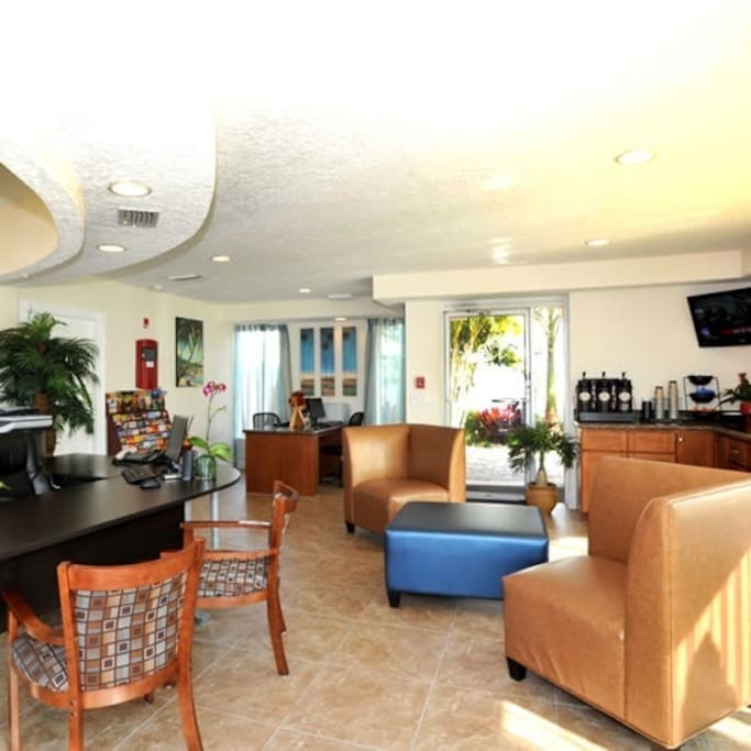 Lobby with complimentary coffee