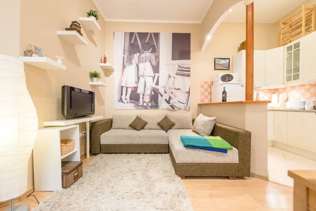 Couch turns into a sofa bed for maximum 2 people.
