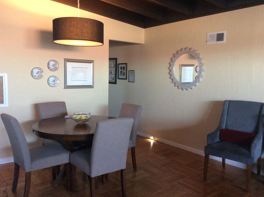 Comfortable dining room, seats four.