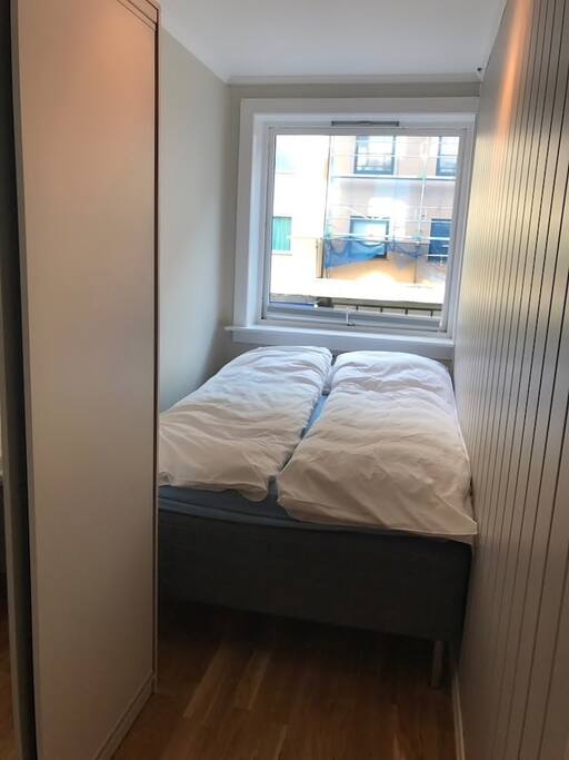 Comfortable bed with closet in the bedroom