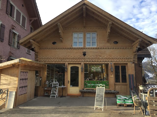 warm apartment, central in the village