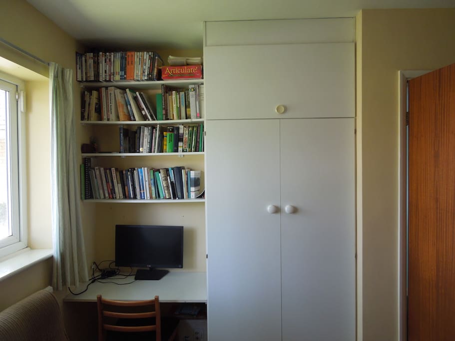 desk and wardrobe in the bedroom