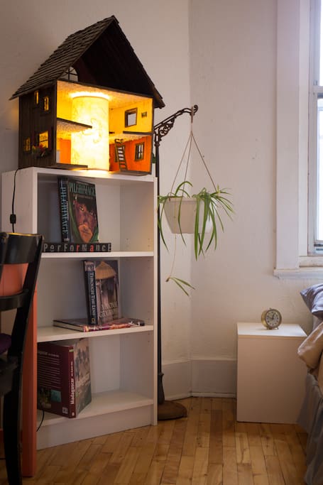 A unique bedside lamp, with some of my favourite photo books as bedtime reading.