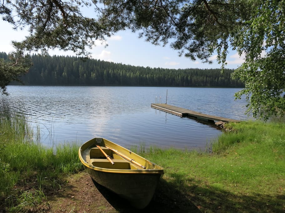 Rowing boat at the farm.