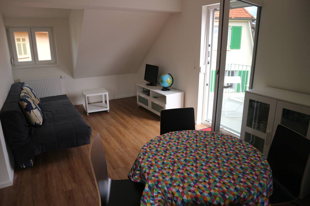 Wohn-/Esszimmer mit Schlafsofa