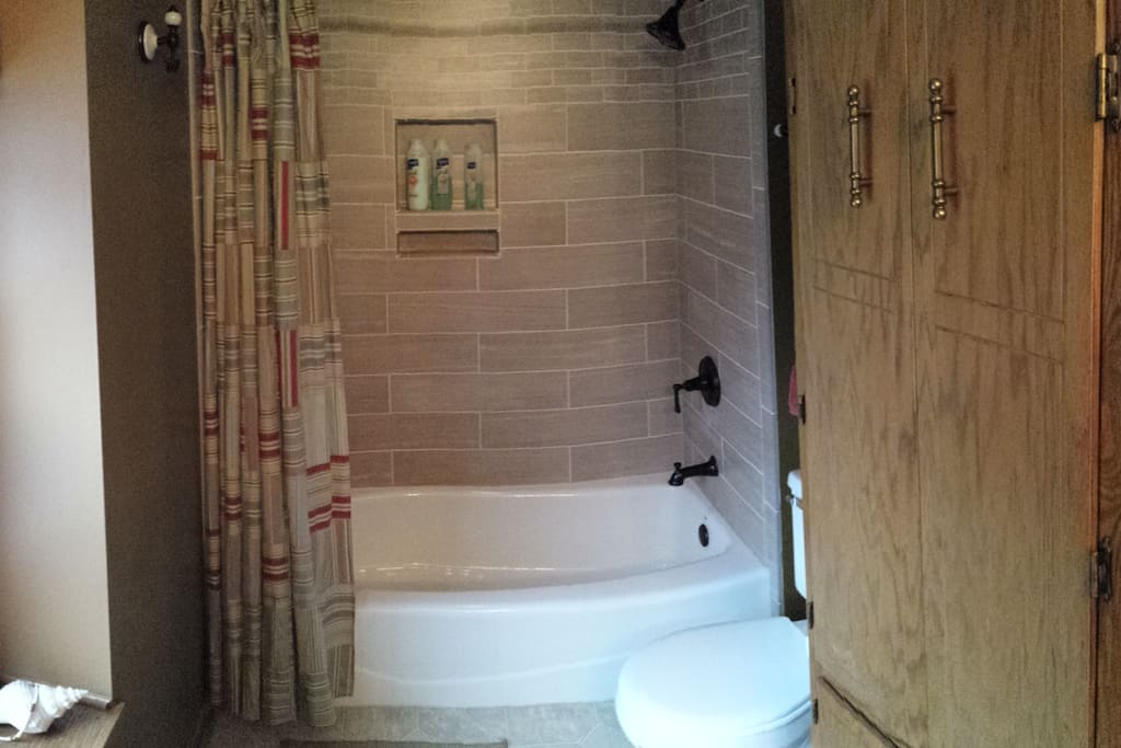 Private bathroom down the hall from the bedroom