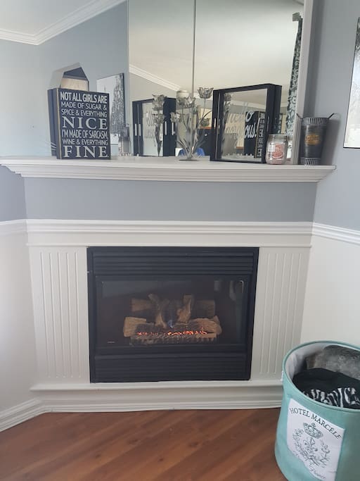Cozy up to the gas fireplace!