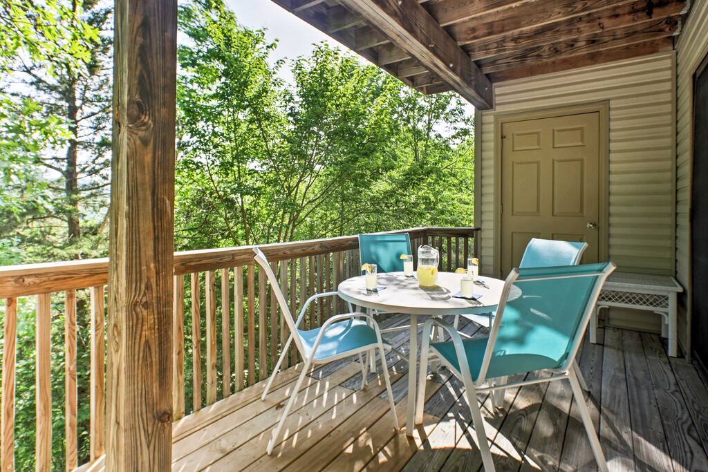 Enjoy al fresco meals on the private balcony.