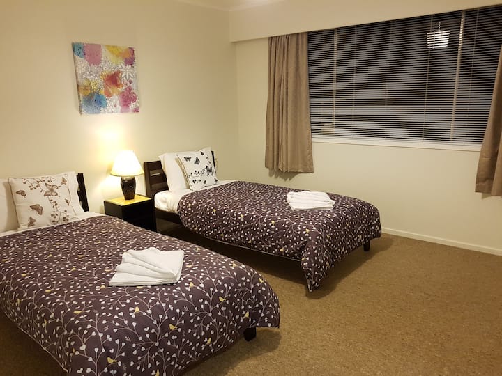 Two comfortable single size bed in one room with high quality mattress and bedding. (Room # 2)