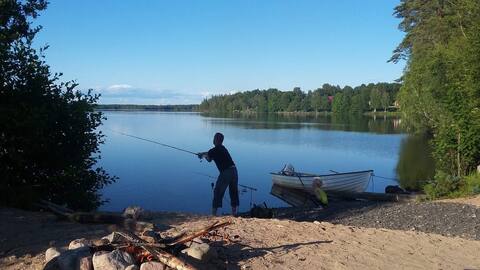 Fish in the beautiful lake and charge your car.