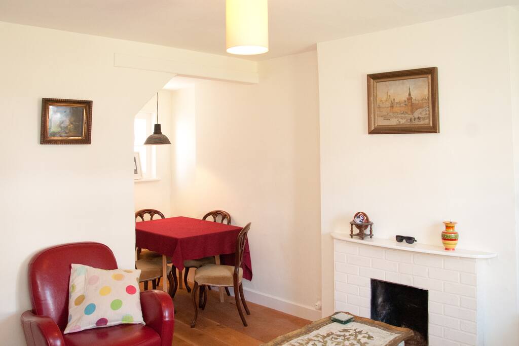 across the room to dining area