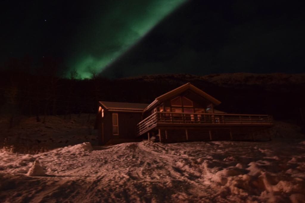 First snow at little Christmas & Aurora over the cabin. Thank's, Pierre