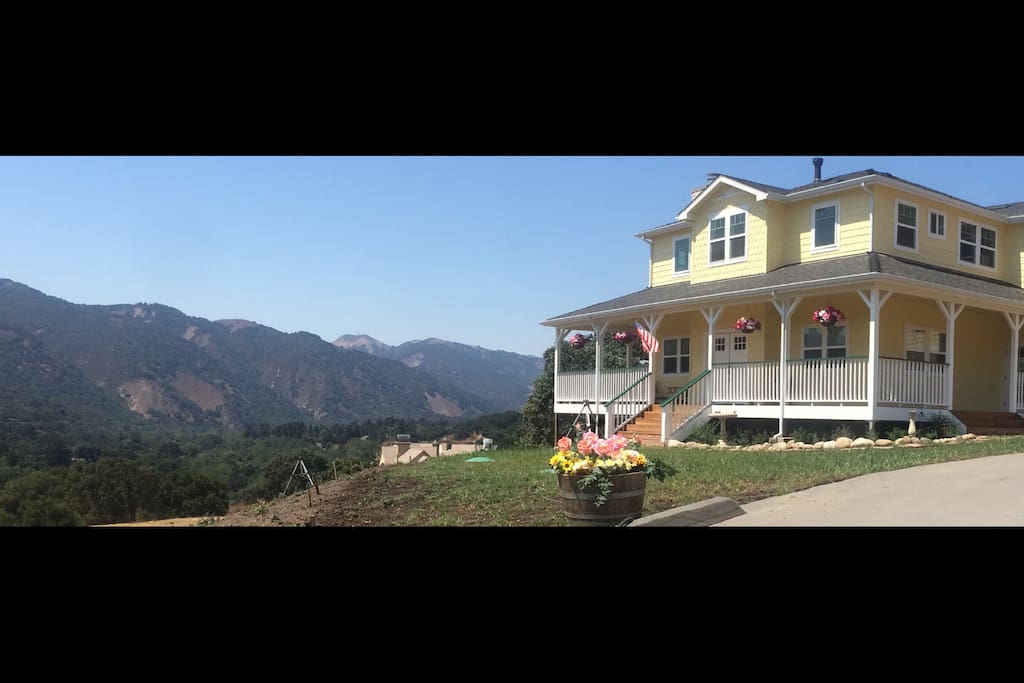 The farmhouse at Lion Springs Lavender Farm awaits you with stunning views of vineyards and the Santa Lucia Mountains in Carmel Valley...