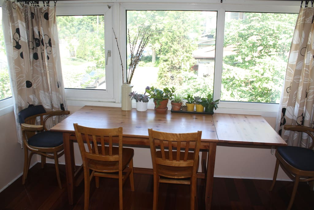 The dining room, filled with sunshine