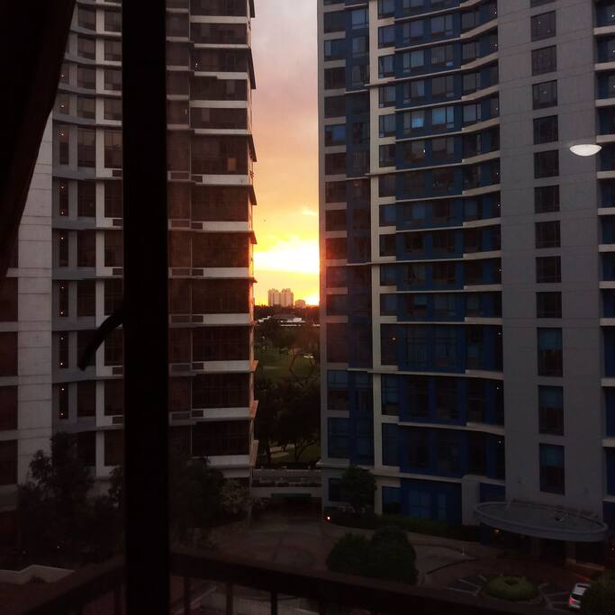 Awesome sunset view from the living room window
