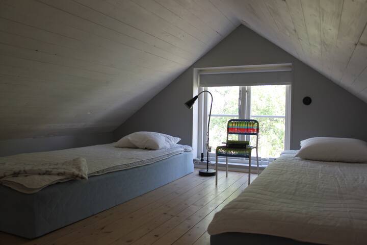 Two beds on the attic.