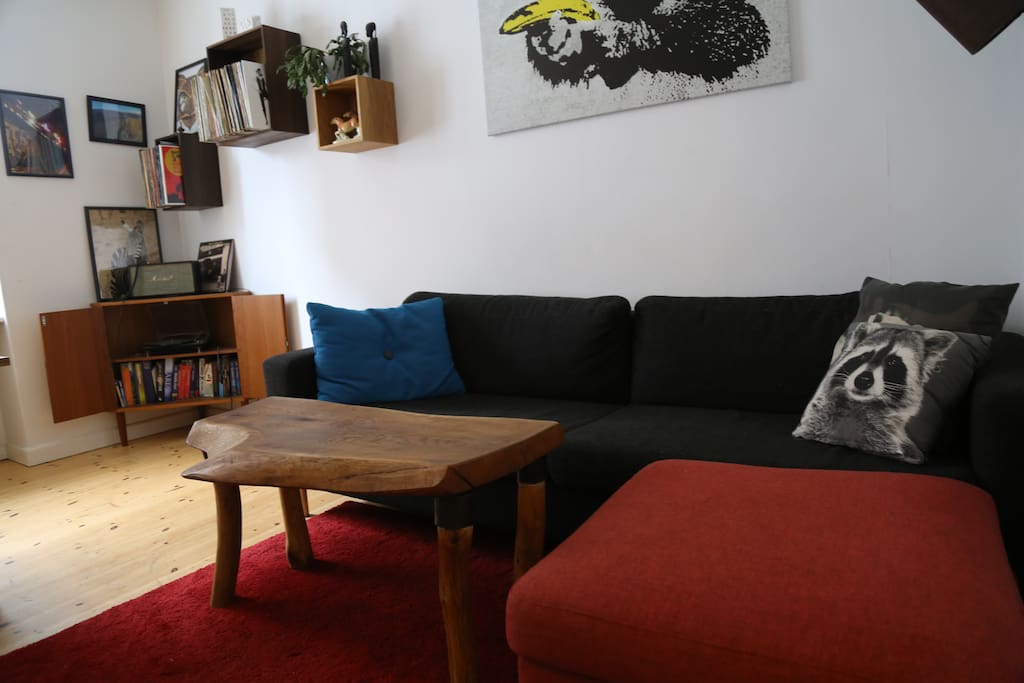 The sofa will also work as the third bed in the apartment