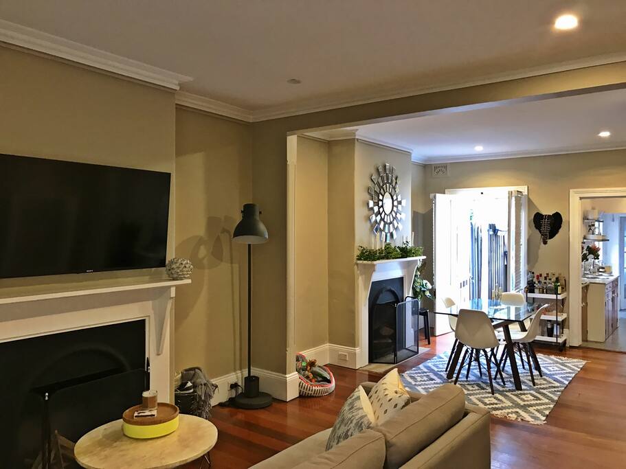 Open, spacious living and dining room