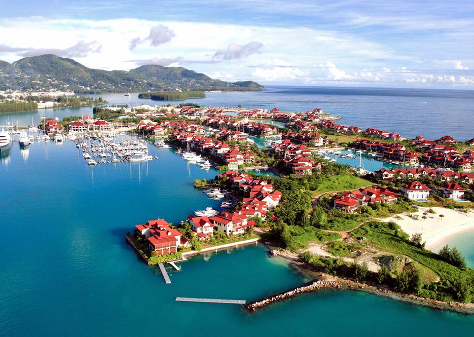 Aerial photo of the island