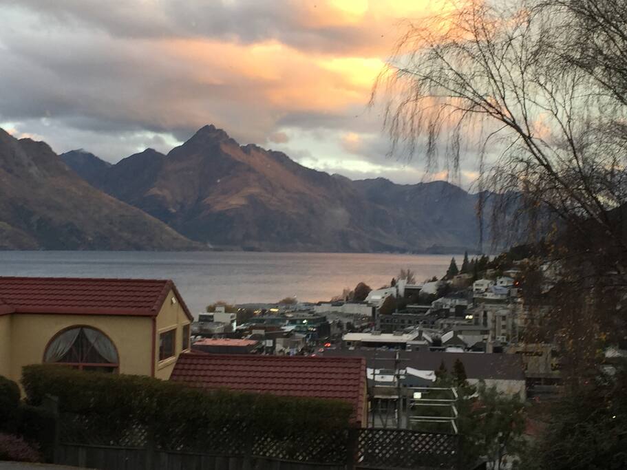 Photo taken from across the street down into town