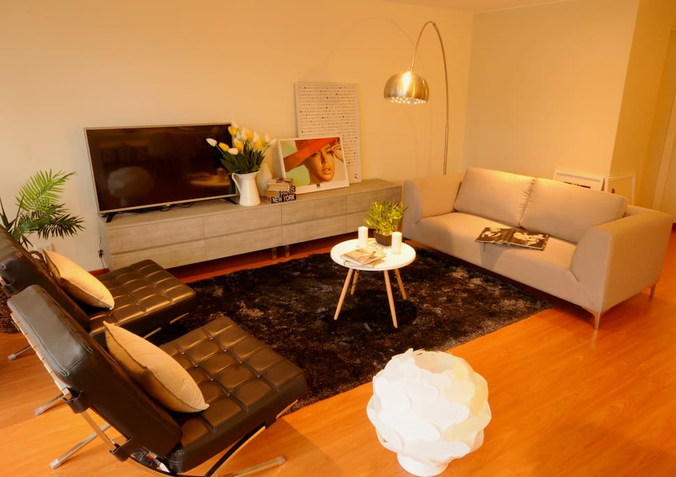 LIVING ROOM - " El depa está muy bonito y súper bien ubicado en una zona muy segura " - Alix ( Uccle - Belgium )