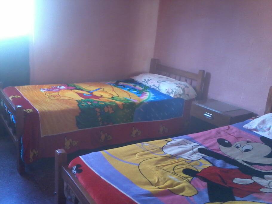Dormitorio con 2 camas simples