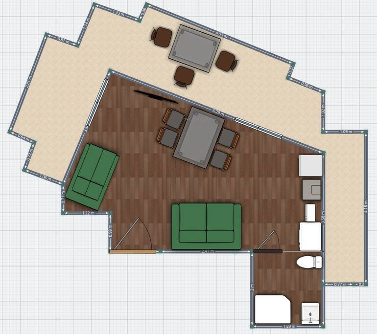 План квартиры-студии / Plan of studio appartments