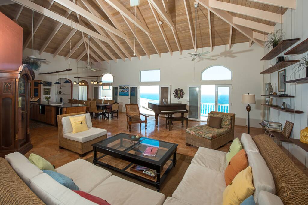 Great Room Looking out to Caribbean Sea