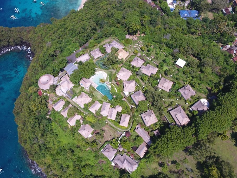 Aerial view of Bloo Lagoon Eco Village