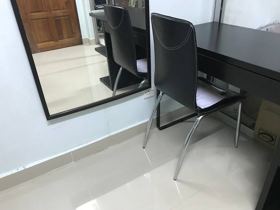 Study table next to a power point