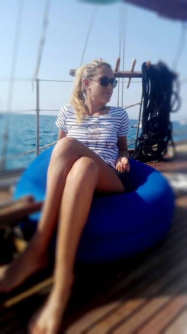 Tomando el sol a bordo