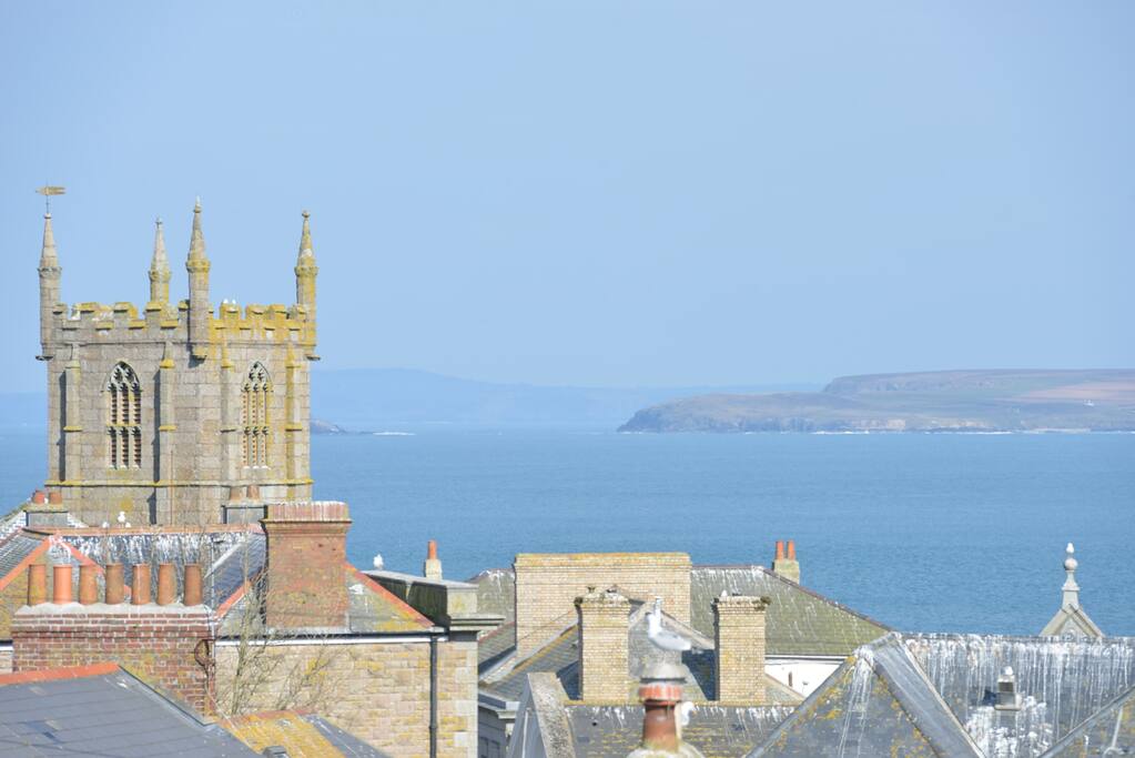 View across St Ives bay from master bedroom