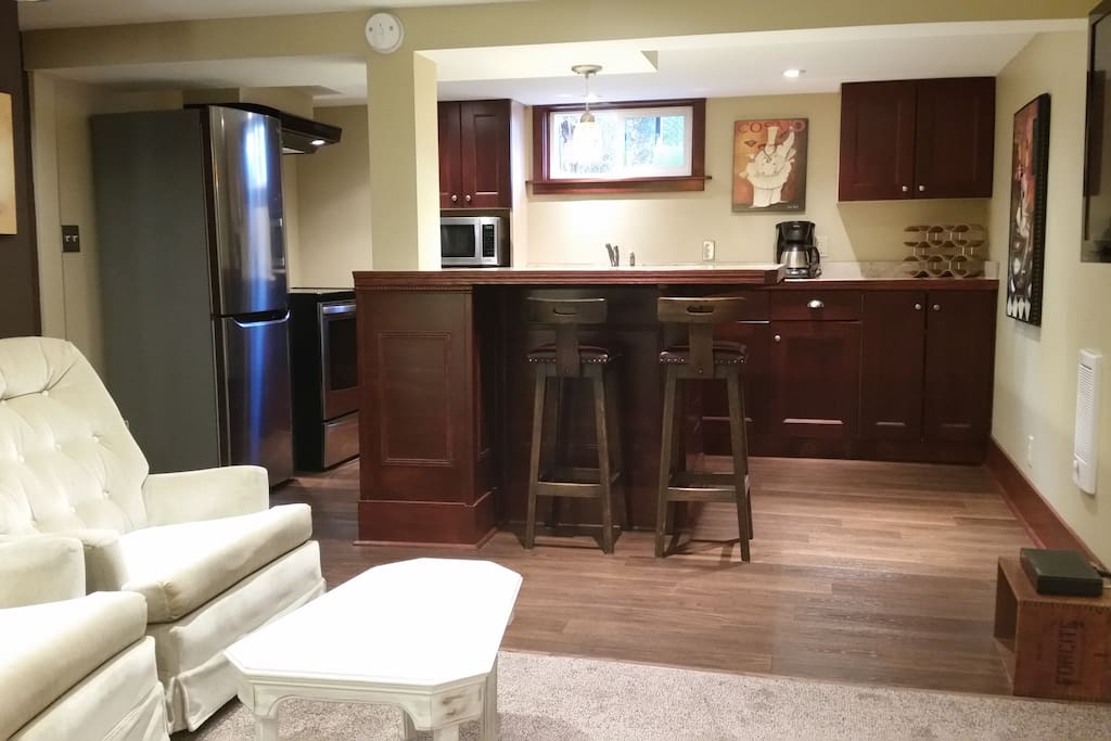 Very large studio with all new furniture and stainless appliances
