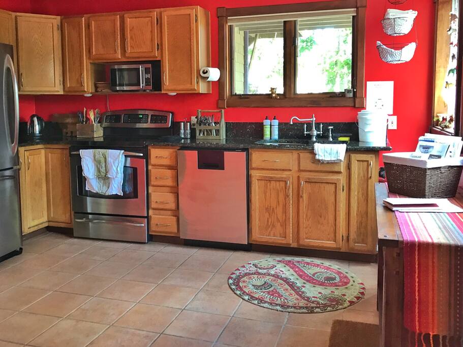 A fully stocked kitchen is available for your cooking pleasure.