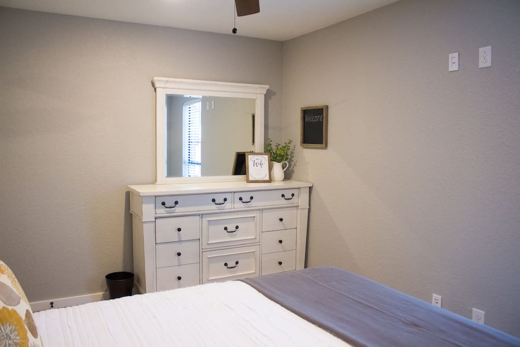 Planning an extended stay? There's plenty of dresser space.