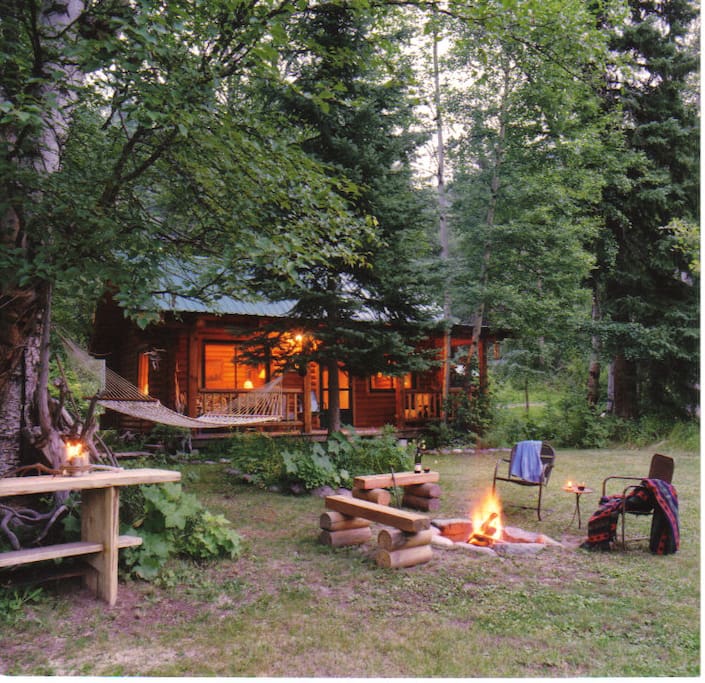 Fire pit and hammock